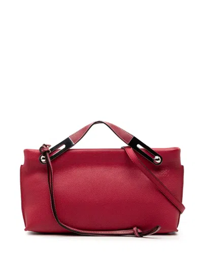 Pre-owned Loewe 2019 Small Grained Calfskin Missy Satchel In Red