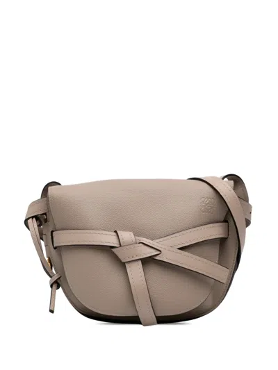 Pre-owned Loewe 2019 Small Leather Gate Crossbody Bag In Neutrals