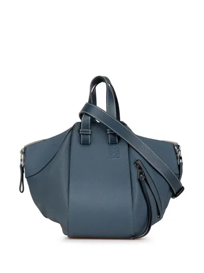 Pre-owned Loewe 2019 Small Leather Hammock Bag Satchel In Blue