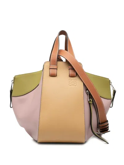 Pre-owned Loewe 2019 Small Multicolor Leather Hammock Satchel In Brown