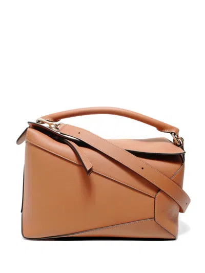 Pre-owned Loewe 2019-2026 Mediumpuzzle Shoulder Bag In Brown