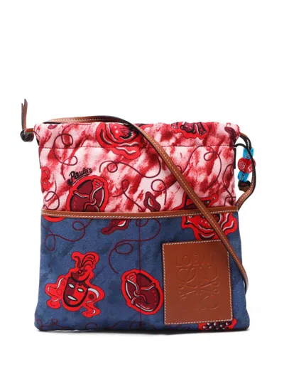 Pre-owned Loewe 2019s X Paula Ibiza Colour-block Shoulder Bag In ブルー