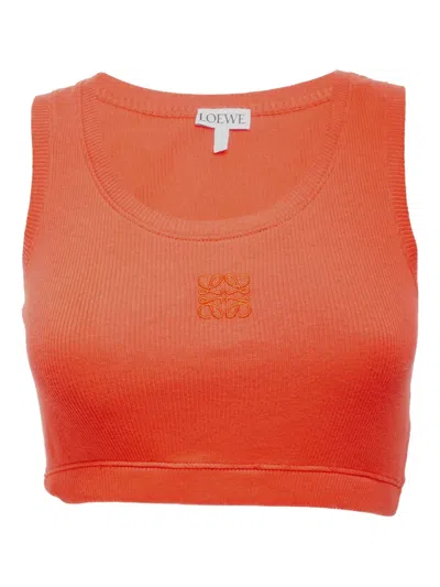 Pre-owned Loewe 2020-2025 Anagram Sleeveless Top In Orange
