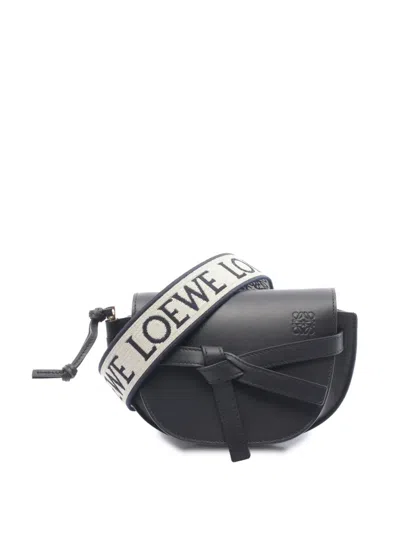 Pre-owned Loewe 2020-2025 Mini Soft Calf Gate Dual Crossbody Bag In Black