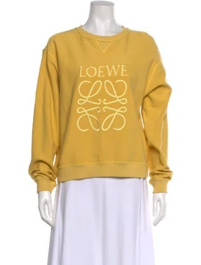 Pre-owned Loewe 2020 Anagram Sweatshirt In Yellow