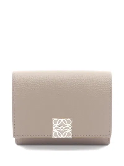 Pre-owned Loewe 2020 Anagram Trifold Wallet In Neutral