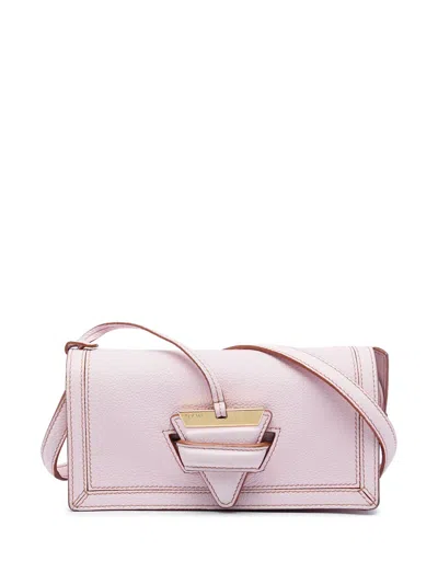 Pre-owned Loewe 2020 Grained Calfskin Barcelona Wallet On Strap Crossbody Bag In Pink