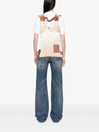 Pre-owned Loewe 2020 Knitted Shopper Backpack In Brown