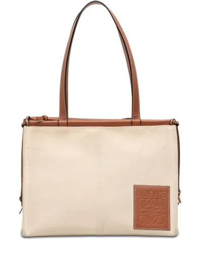 Pre-owned Loewe 2020 Large Canvas Cushion Tote Bag In Brown