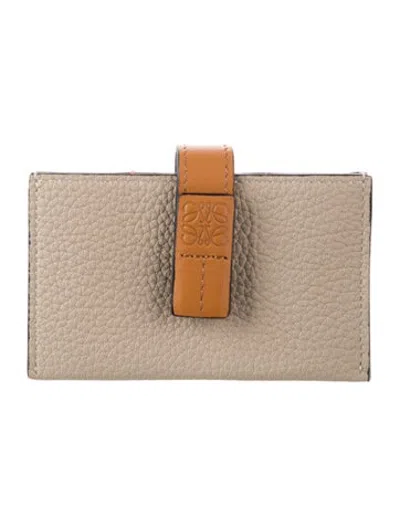 Pre-owned Loewe 2020 Leather Card Holder In Neutrals
