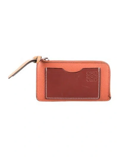 Pre-owned Loewe 2020 Leather Wallet In Orange