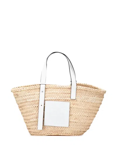 Pre-owned Loewe 2020 Medium Raffia Basket Tote Bag In Brown