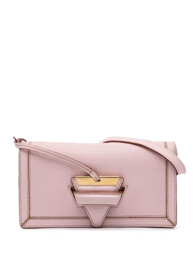 Pre-owned Loewe 2020 Mini Grained Calfskin Barcelona Crossbody Bag In Pink