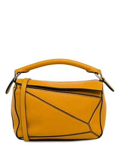 Pre-owned Loewe 2020 Mini Puzzle Satchel In Yellow