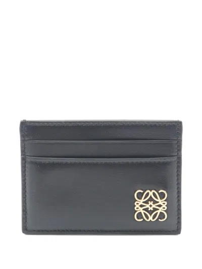 Pre-owned Loewe 2020 Puffer Anagram Card Holder In Black
