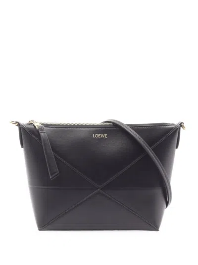Pre-owned Loewe 2020 Puzzle Fold Clutch Bag In Black