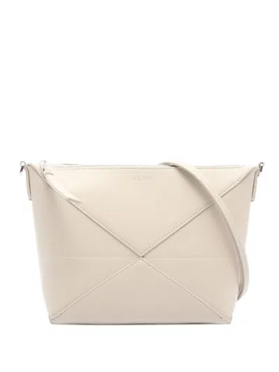 Pre-owned Loewe 2020 Puzzle Fold Handbag In White
