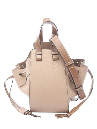 Pre-owned Loewe 2020 Small Grained Calfskin Hammock Bag Satchel In Neutral