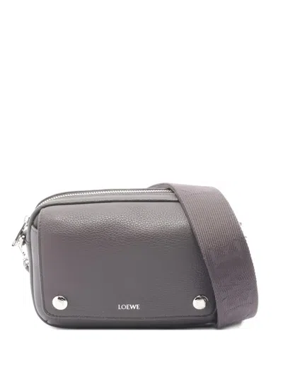 Pre-owned Loewe 2020 Small Pebble Messenger Shoulder Bag In Gray