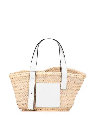 Pre-owned Loewe 2020 Small Raffia Basket Tote Bag In Brown