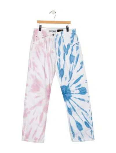 Pre-owned Loewe 2020 Straight Leg Jeans In Blue/white