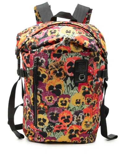 Pre-owned Loewe 2020-2021 Joe Brainard Nylon Pansies Roll Top Backpack In Multi