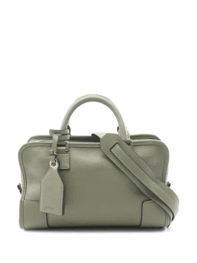Pre-owned Loewe 2020-2026 Leather Amazona 23 Satchel In Green