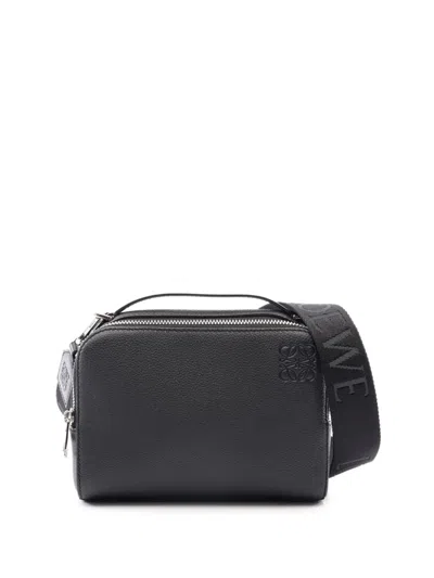 Pre-owned Loewe 2020-2026 Mini Calfskin Anagram Camera Bag Satchel In Black