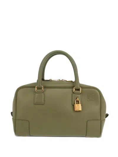 Pre-owned Loewe 2020s Amazona Leather Tote Bag In Green