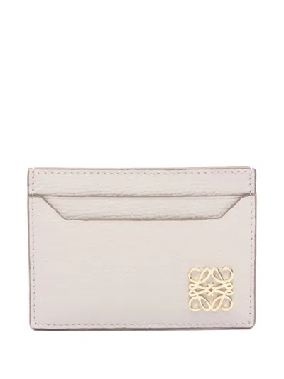 Pre-owned Loewe 2020s Anagram Card Holder In Neutral