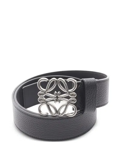 Pre-owned Loewe 2020s Anagram Chunky Belt In Black