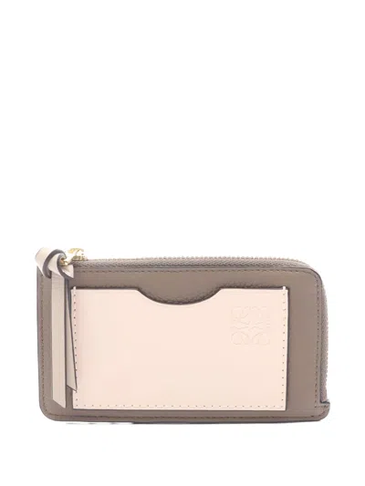 Pre-owned Loewe 2020s Anagram-detail Wallet In Gray