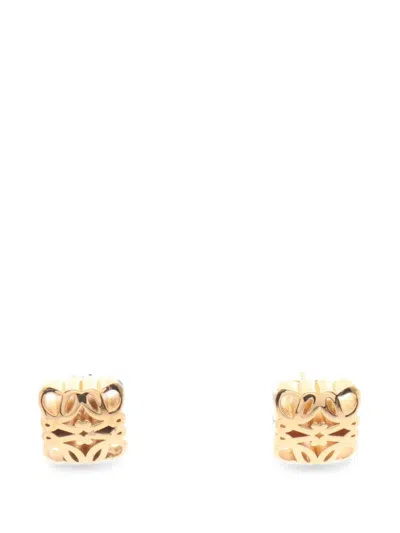 Pre-owned Loewe 2020s Anagram Earrings In Gold