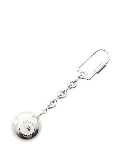 Pre-owned Loewe 2020s Anagram Pebble Key Ring In Silver