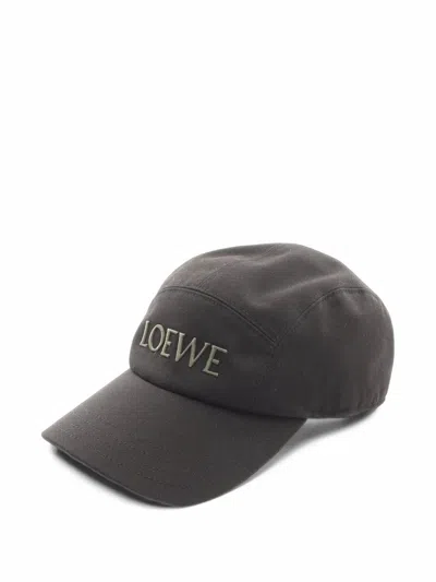 Pre-owned Loewe 2020s Camp Logo-embroidered Baseball Cap In Black