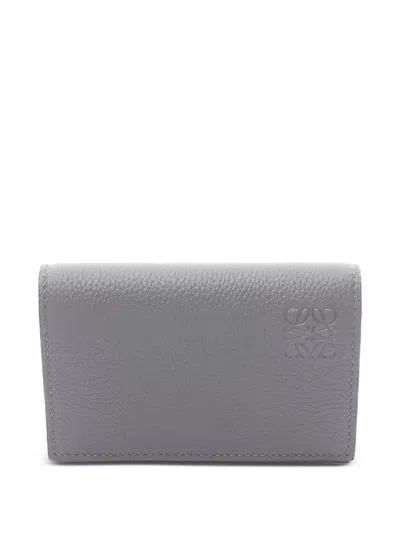 Pre-owned Loewe 2020s Card Leather Case In Gray