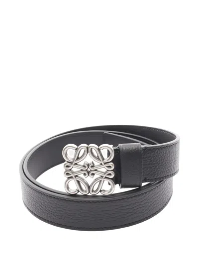 Pre-owned Loewe 2020s Chunky Anagram Belt In Black