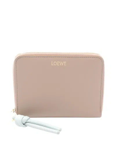 Pre-owned Loewe 2020s Compact Knot Zip-around Wallet In Brown