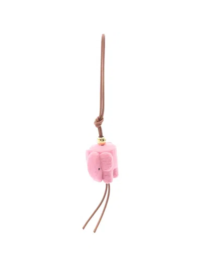 Pre-owned Loewe 2020s Elephant Bag Charm In Pink