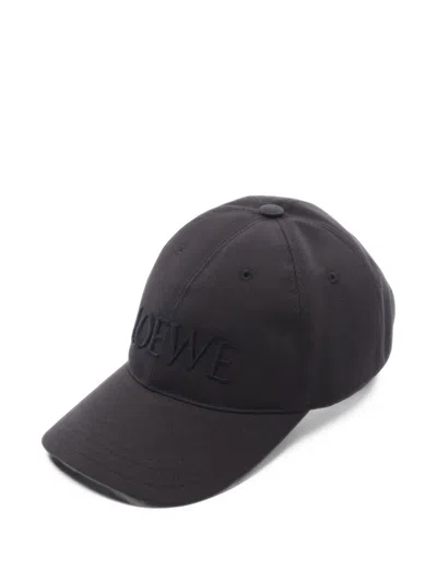 Pre-owned Loewe 2020s Embroidered Logo Cap In Black