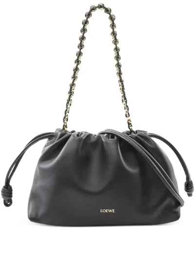Pre-owned Loewe 2020s Flamenco Perth Chain Shoulder Bag In Black