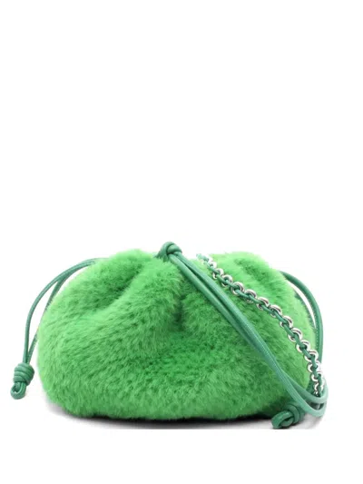 Pre-owned Loewe 2020s Flamenco Perth Chain Shoulder Bag In Green