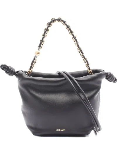 Pre-owned Loewe 2020s Flamenco Perth Handbag In Black