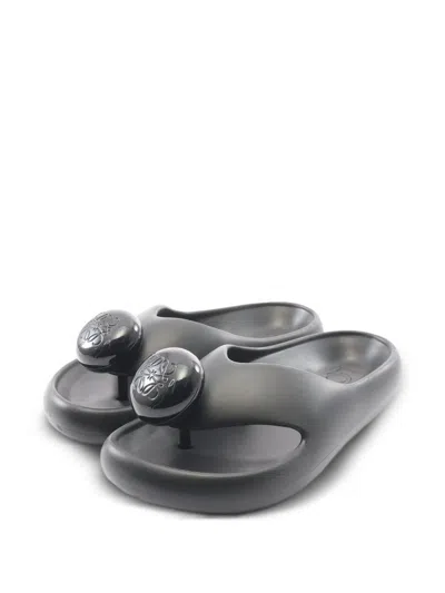 Pre-owned Loewe 2020s Foam Pebble Thong Sandals In Black