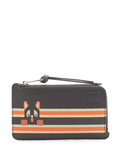 Pre-owned Loewe 2020s Futurist Cat Cardholder In Brown