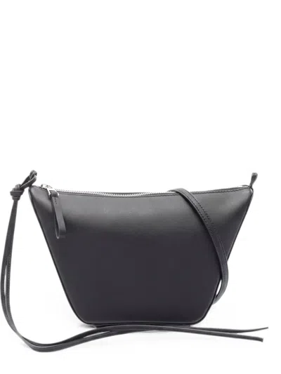 Loewe 2020s Hammock Leather Shoulder Bag In Black