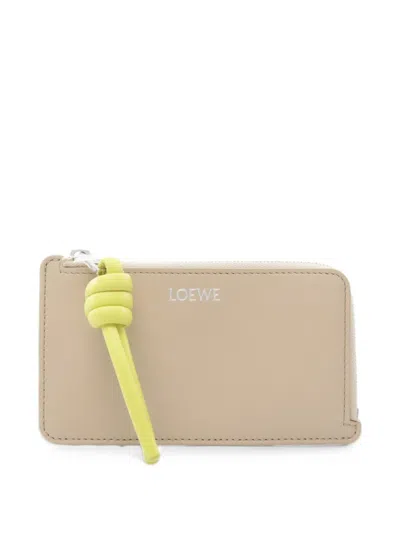 Pre-owned Loewe 2020s Knot Coin Purse In Neutrals