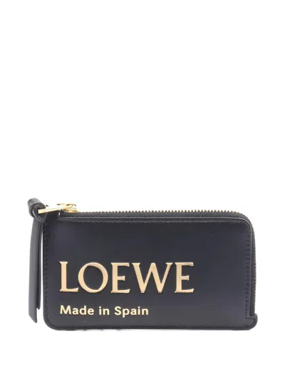 Pre-owned Loewe 2020s Leather Zip-fastening Coin Purse In Black