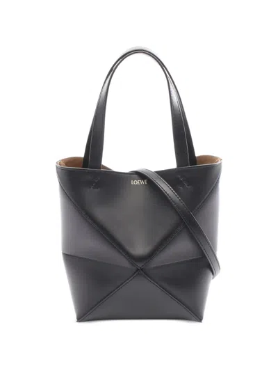 Pre-owned Loewe 2020s Mini Puzzle Tote Bag In Black