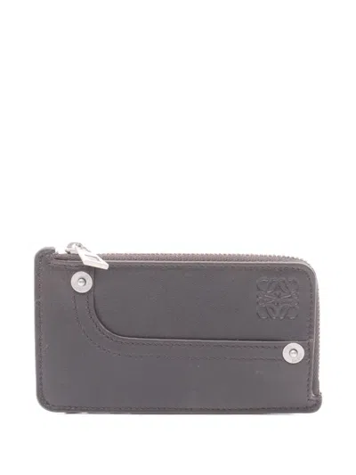 Pre-owned Loewe 2020s Panda Anagram Coin Wallet In Brown